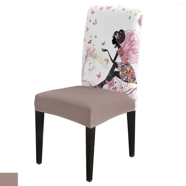 Stuhlabdeckungen Cartoon Butterfly Fee Fairy Girl Cover Esszimmer Bankett Hochzeitsfeier elastischer Sitz