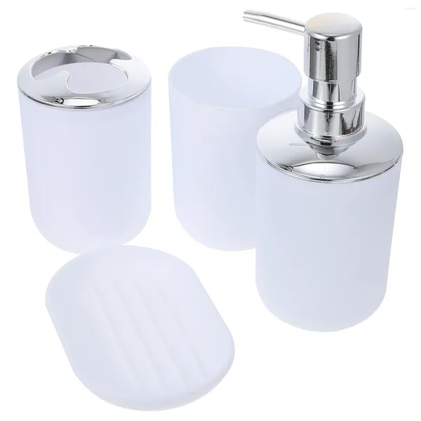 Disperenser di sapone liquido Set da bagno Accessori per vanità per la lozione bottiglia di plastica semplice kit di lavaggio semplice tazza per la casa