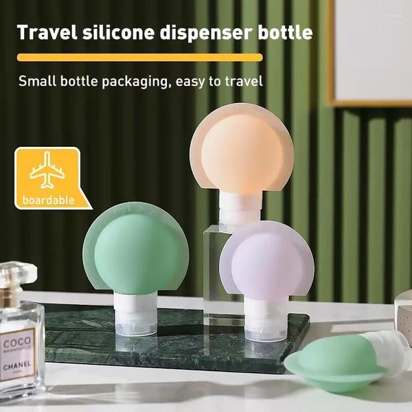 Bottiglie di stoccaggio 60/90 ml Travel Silicone Set-bottling 3 pezzi portatile bottiglia vuota Strumento di contenitore Strumento di lozione Shampoo Crema Toner