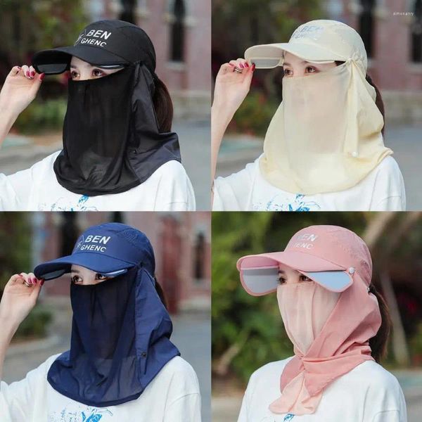 Top Caps Yaz Hood Beyzbol Sunsceen Mask Yüz Kapağı Bisiklet Sürüş Sürüşü Erkek Kadın Açık Mekan Çıkarılabilir Güneş UV Koruma Şapkası
