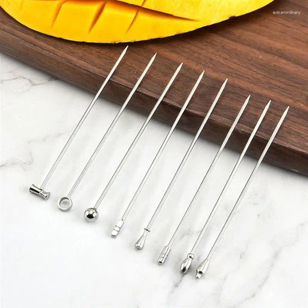 Forks 8pcs Coffee in acciaio cocktail inossidabile Sciacchino agitatore per antipasti cucina bar