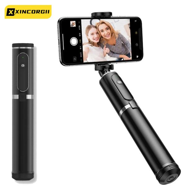 Monopodi Tripod Stickie Stick Stabilizer Gimbal per iPhone 13 12 Pro Max Samsung S21 Bluetooth Stick Telescic Stick Tripod Holder