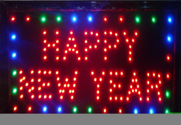 Vendita di cartelloni di felice anno nuovo con le LED al nuovo anno di Billboard 19x10quot neon pubblicitario acceso illuminato