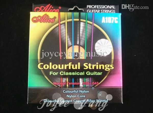 Alice colorida Clear Nylon Strings Clássica Strings de guitarra 1st6th Strings Wholes 9129110