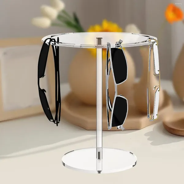 Schmuckbeutel Gläser Display Ständer Brillen Organizer Einfach zu installieren Geschenk Acryl runde transparente rotbare Sonnenbrille