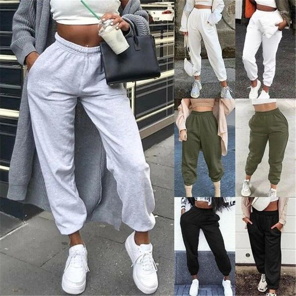 Pantaloni da donna autunno casa sport per il tempo libero ispessimento di colore solido semplice maglione alla caviglia femminile fashion moda 2024 arriva