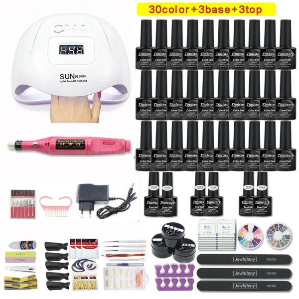 Abiti Kit per unghie 120/54/36W LAMPAGNO LED UV con manico elettrico manicure da 20/10 tipi di smalto kit acrilico kit art nail art strumenti soloni