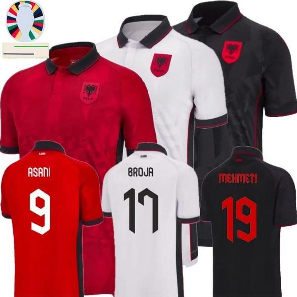 Albânia Broja Asani Djimsiti 2024 Copa da Copa da Euro Home Home Away Futebol Jersey Kit Mehmeti K.Bare Hys Asllani Uzuni Soccer Jerseys