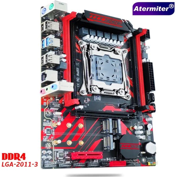 Placas -mãe atermiter x99 d4 slot para a placa -mãe lga20113 USB3.0 nvme m.2 ssd suporte ddr4 reg Memória ECC e processador Xeon E5 V3 V4