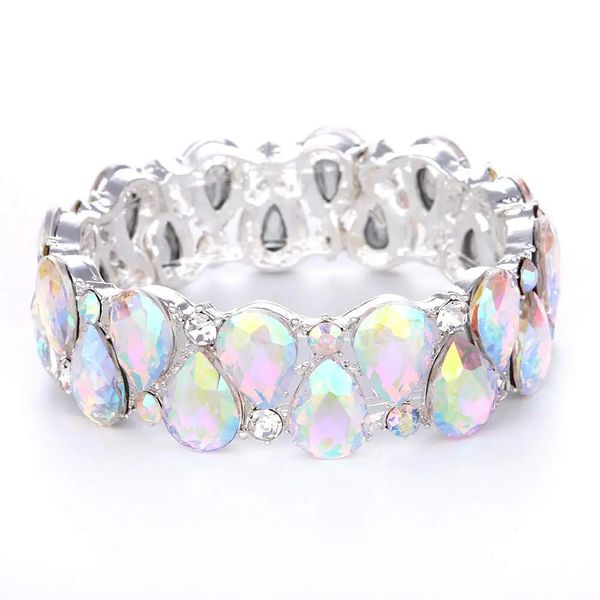 16 cores elegantes pulsões de manguito de cristal lasar pulseira feminina cintilão de estriado Índio de casamento de casamento de noiva