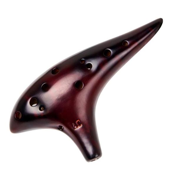 Başlangıç ​​Ocarina 12 Kahverengi Delikler Alto C Seramik Torba Müzik Kitabı Strap82247539854973