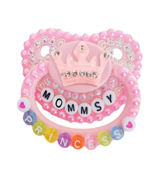 Pacificadores mamãe princesa sytle ddlg mamilo de silicone adulto bebê chupeta de mão -de -chuva arco -íris para menino boy3524121