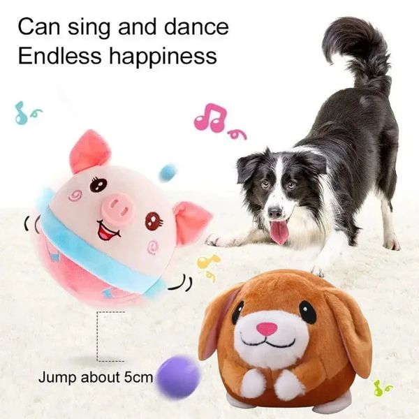 Dog Toy Ball Pet Electronic Bouncing Balls Talking Talking Plush Toys Doll Toys para animais de estimação Rechargável 240328