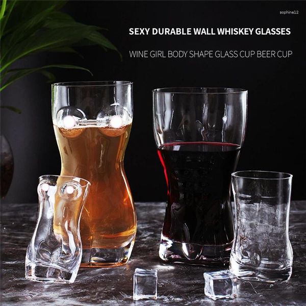 Weingläser kreativer runde sexy menschliche Form Tasse langlebige Wand Whisky Girl Körper Glas Bier Home Bar Ornamente