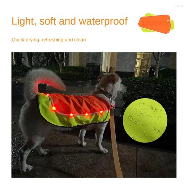 Vestuário de cachorro Laroo Leno-Pet Outdoor Light com Poncho Creawat Capates Reflexivo Colete USB Serviço de cachorro USB