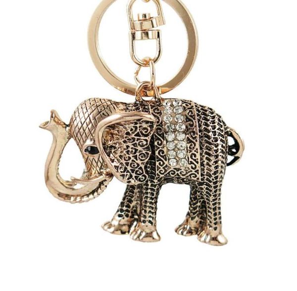 Charm Kolye Şanslı Maskot Vintage Fil Keychain Bling Keyasyon Çantası Çanta Toka Araba Anahtarları Kadınlar İçin Tutucu Mücevher Hediyesi4611536