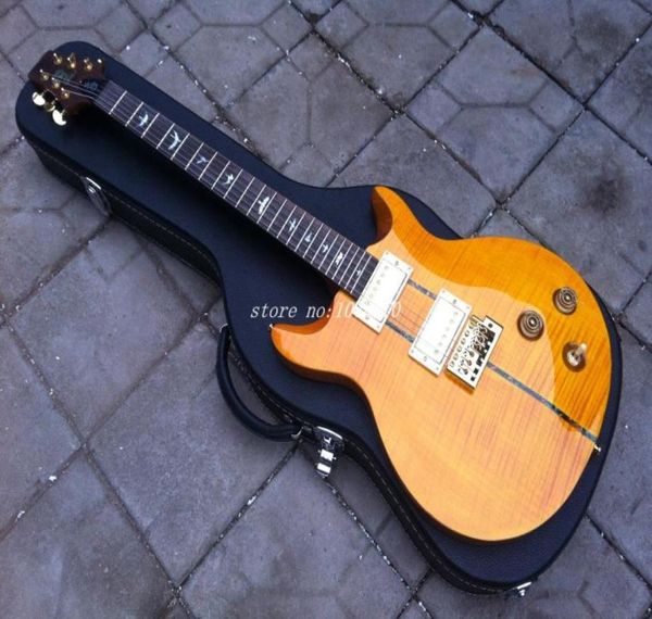 Ganz Neuankömmling Santana Model E -Gitarre gelb Burst mit Fall 20189073539