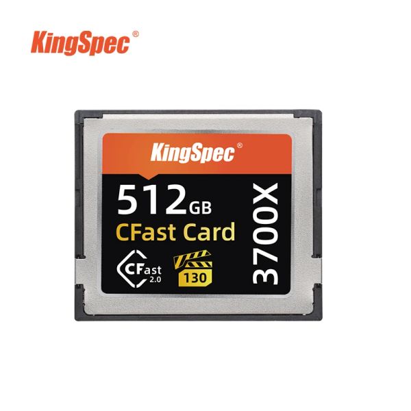 Teclados Kingspec Compact Flash Card CFast 2.0 512 GB 256 GB 1TB CARTÃO DE MEMÓRIA 525MB/S CARTÃO DE MEMÓRIA FLASH CARTER PARA FULHA Câmera de vídeo Full HD 3D 4K