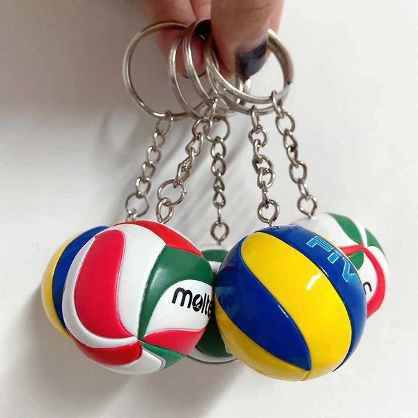 Keychains Bedanyards personalizados Anime Volleyball Keychain Mini PVC Sport Car Haikyuu Keychain Volleyball Ball Key Ring For Players Men Mulheres Q240403