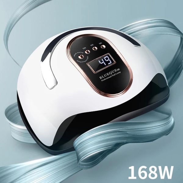 Essiccatori da 168 w unghie UV LAMPAGGIO Portante per unghie portatile LED Essiccazione rapida Essiccatore per chiodo lucido per manicure con regalo per sensore automatico per guanti