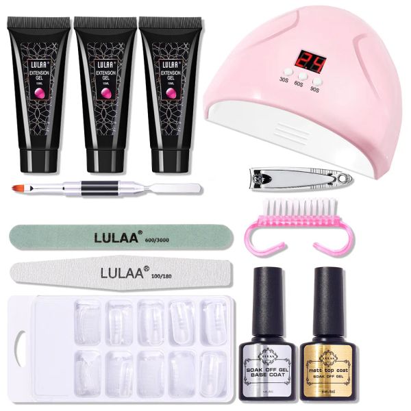 Conectores manicures de unhas iniciantes kit de partida Nails Art Gel Builder Gel Extensão de unhas Formas de lâmpada de unhas