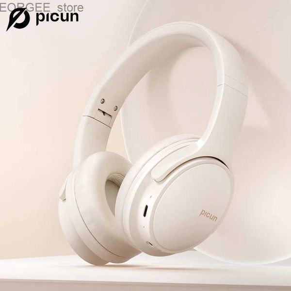 Fones de ouvido do telefone celular Picun Queen Wireless Headphones Over Ear Hifi estéreo Bluetooth 5.3 Earários 40 horas tempo de reprodução para telefone PC fone de ouvido leve Y240407