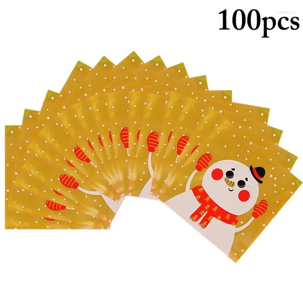 GOPPA GIOCO 100 pezzi di Natale sacchi di natale per la stampa di snowman snowman stampare violoncello cellophane party fornisce bomboniere bambini