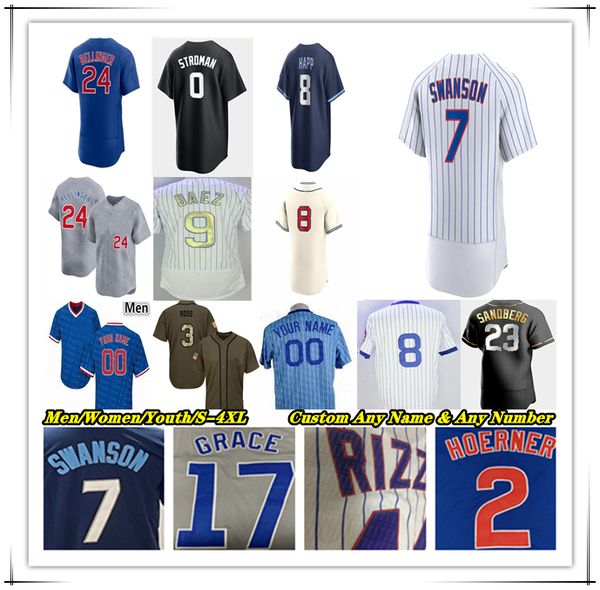 Dansby Swanson Baseball Jerseys Cody Bellinger Nico Hoerner Seiya Suzuki Christopher Morel Ian Happ Michael Busch Yan Gomes Wicks Nick Madrigal Cub Miguel Amaya 4xl