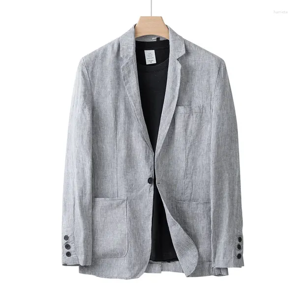 Abiti da uomo estate sottile giacca da lino da uomo affari in stile britannico blazer casual top traspiranti abiti di lusso maschile