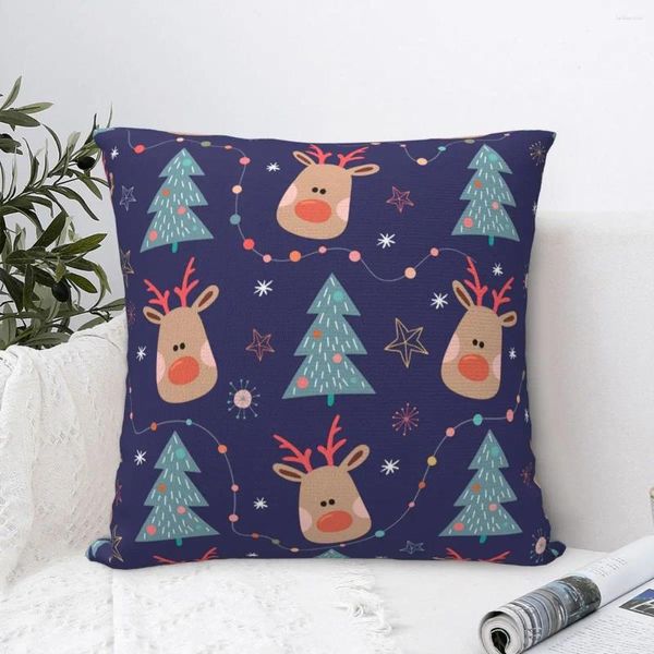 Pillow Happy Wurf Case Dekor Frohe Weihnachtstag Jahr Santa Claus Elk Schneeflocken Rucksack Coussin Deckungen DIY wiederverwendbar