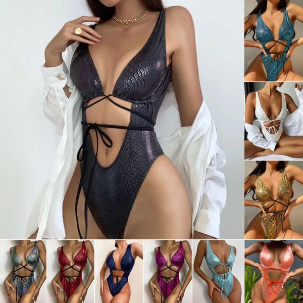 Sexy ein Stück Badeanzug für Frauen Bauchkontrolle Hoch geschnitten ein Stück Badeanzug Damen Schwimmanzug