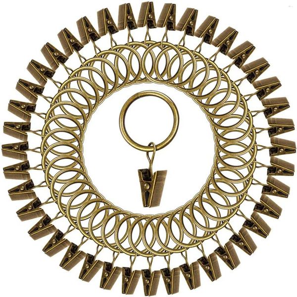 Dekorative Teller 40 Pack Vintage -Vorhangklammern Strong Metall rostfeste Vorhängering mit Clip Bronzefarbe