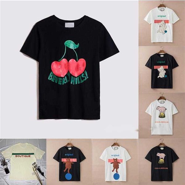 Tshirts Summer Womens masculino Designers T Camisetas Carta de moda de algodão Impressão de manga curta