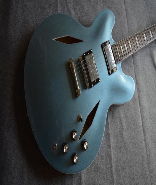 Semihollow DG 335 Jazz Electric Guitar Metal Blue0123451150148