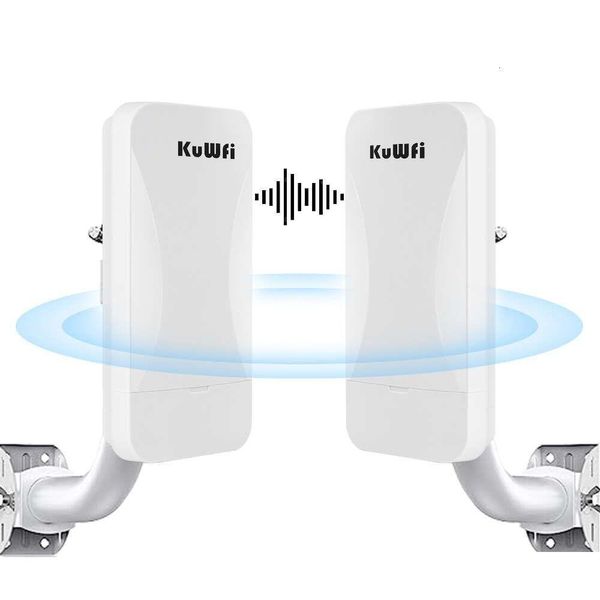 Roteadores kuwfi 300Mbps WiFi Router Outdoor Wireless Bridge 2.4g Repeter Extender Point a 1 km com WAN LAN PORT Drop Delivery Computador OTMCX