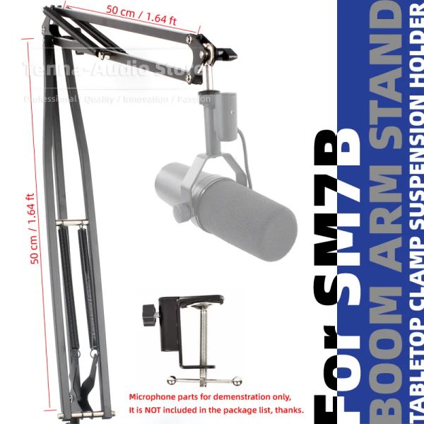 Stava per braccio del braccio del microfono per sospensione extra lunga per shure SM7B SM 7B SM7 7 B Porta di supporto per microfono Mike Sciissor Mount Desktop Morsetto