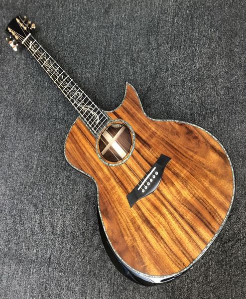 Sağlam Üst PS14 Akustik Gitar B Bantlı Tüm Koawood Abanoz Kıvranı A11 Preamp Pickup EQ SP14 ELEKTRİK FALK GİTARE2815530