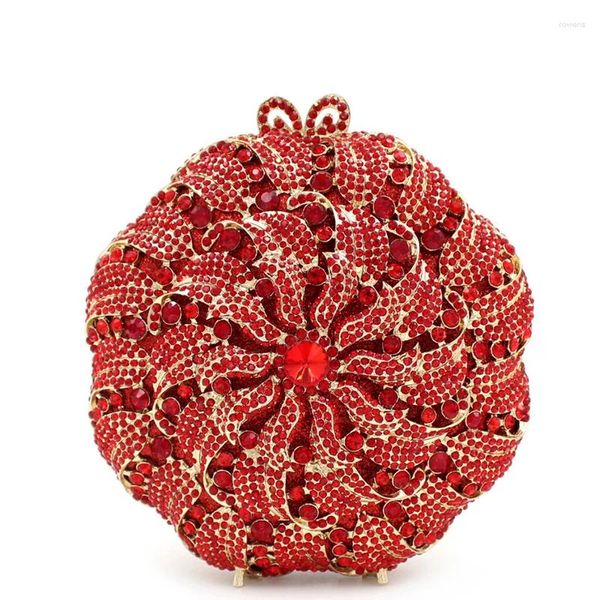 Bothes Ladies rosa giallo rosso cristallo diamante da matrimonio da sera sposa borsetto della sposa regali di Natale per le spalle della catena della donna