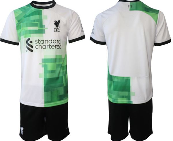 23 24 Neue Leber und Pool Home Away White Green Jersey Fußballuniform -Trikots Männer Frauen Kids Kit Fußballfußballtrikot Trikots