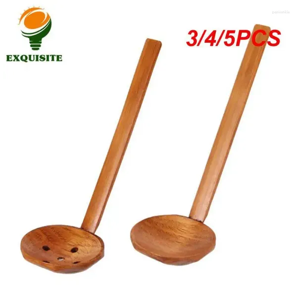 Cucchiai 3/4/5pcs vatolo scoop che approfondisce il livello di tartaruga cucchiaio ramen bordi liscio accessori da cucina loto zuppa di legno