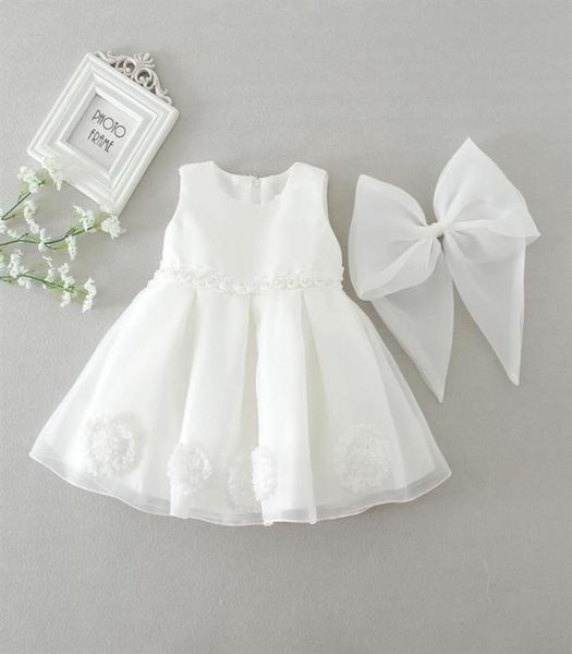 Da 3 mesi a 24 mesi bambine perle estive fiori arco abiti tutu bambini principessa kids boutique abbigliamento da festa r1am710ds14349992