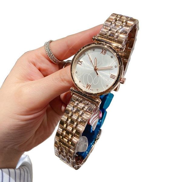 Fashion Women Watchs 32 mm Luxury Diamond Lady Watch Banda in acciaio inossidabile Orologi impermeabili per il compleanno Regalo per la festa della mamma per le donne