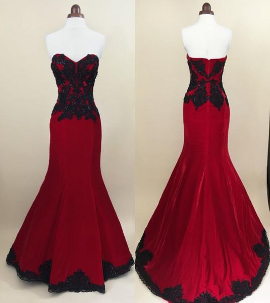 Черно -красные готические русалка свадебные платья милые