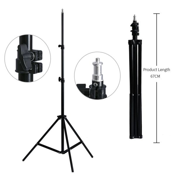 Gimbals Profesyonel Ayarlanabilir 2m (79 inç) Işık Stand Tripod Fotoğraf Stüdyosu için 1/4 vidalı kafalı Fotoğraf aydınlatma Softbox