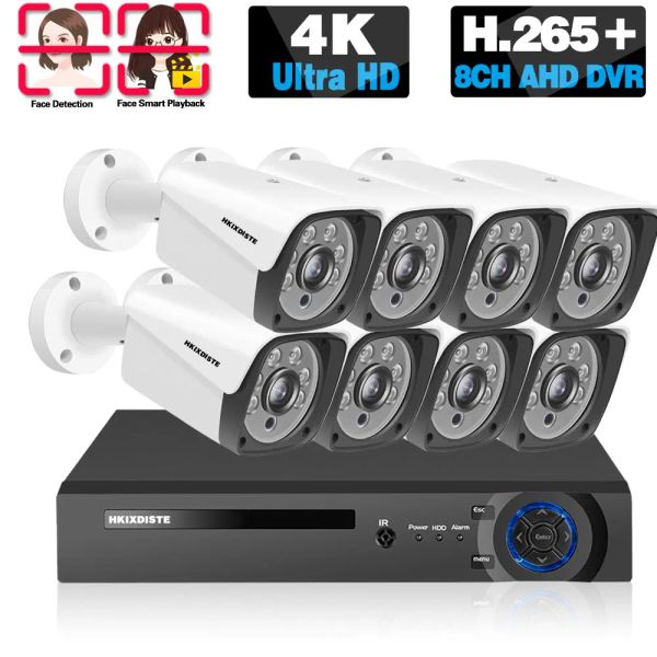 System H.265 CCTV IP IP DVR HOME Home Security Camera System 4K 8Ch IR Nachtsicht Video Überwachungskamera System Set 8 Kanal DVR Kit 8mp