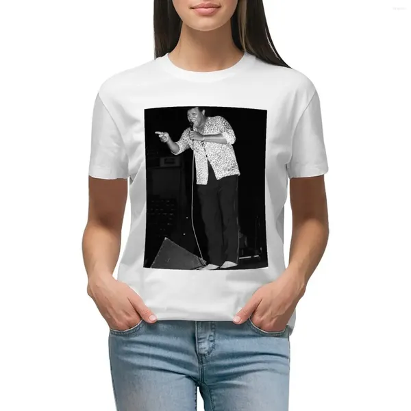 Frauen Polos Chubby Checker BW POGROG T-Shirt Kawaii Kleidung Grafik Kurzarm Tee Western T-Shirts für Frauen