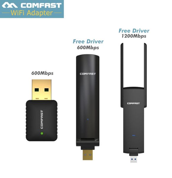 Adaptador WiFi USB comfast 600Mbps1200Mbps 80211ACBGN 24G 58G WiFi WiFi Dongle Computador Card de rede sem fio 3882742