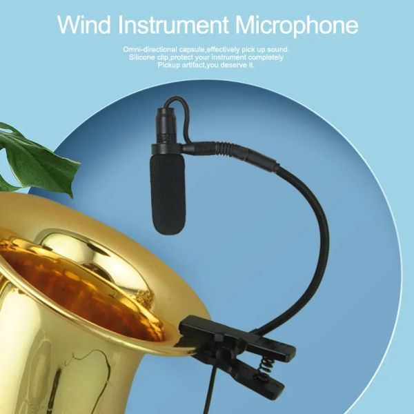Microfones saxofone omnidirecional microfone para instrumento de música mini portátil sax mic 3 pin 4 pinos xlr 3,5mm condensador de plugue iM20