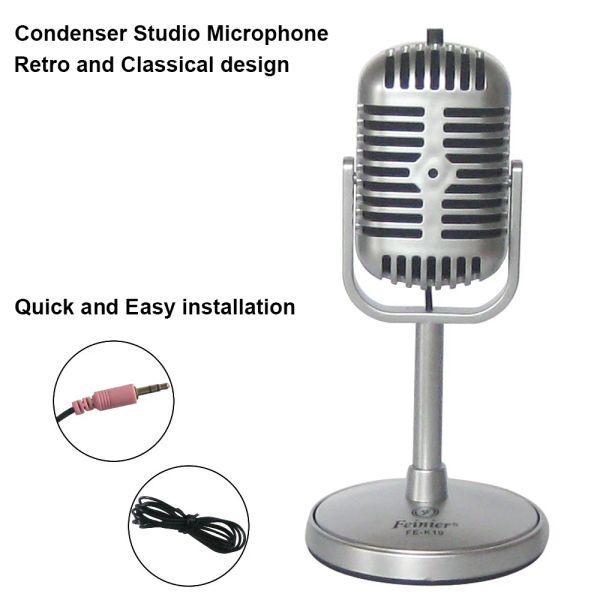 Микрофоны Новый классический дизайн Vintage Retro PC Laptop Studio Gooseneck Microphone Mic Micfe19