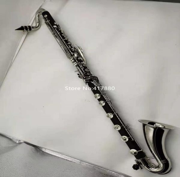 Nova chegada Margewate Low C clarinete prateado Chaves Bass Clarinet Instrumento musical profissional com bocal case9880651